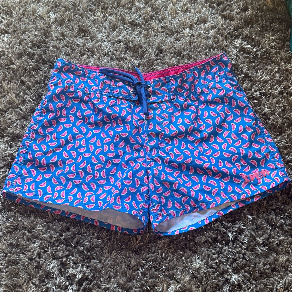 Blue and Pink Patterned watermelon Women swimming cover-up Shorts